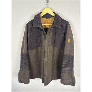 Eddie Bauer Wool Nylon Barn Jacket Men’s M Brown Corduroy Trim Button‎ Front
